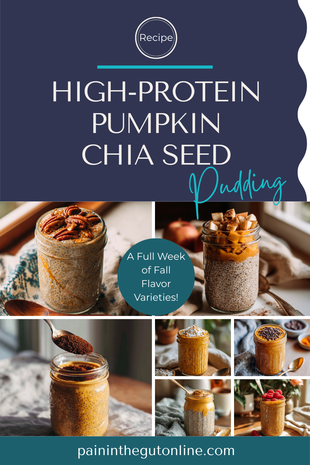 high protein pumpkin chia seed pudding variations such as apple, espresso, pecan, and berry
