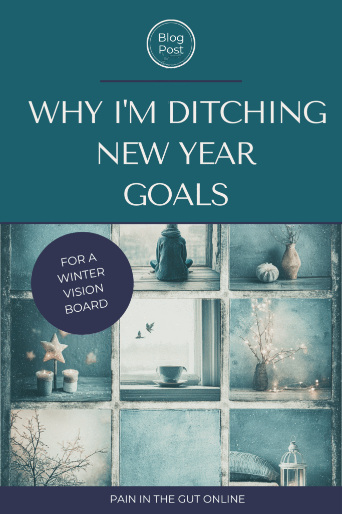 winter vision board flat lay idea board