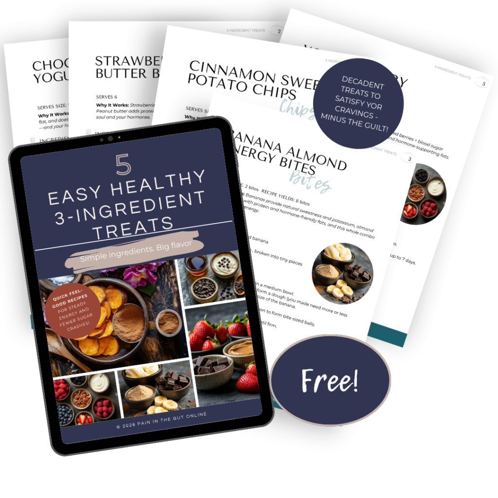 product mockup of pages included in the easy healthy 3-ingredient treats pdf