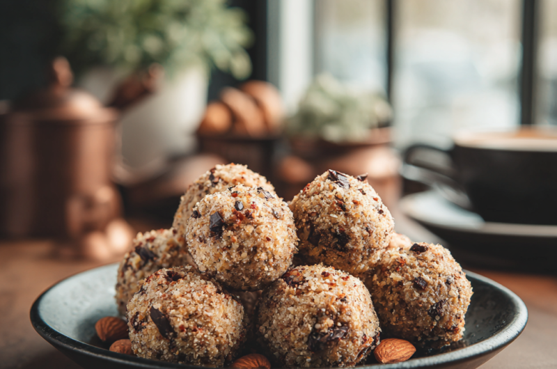 3-Ingredient Banana Almond Energy Bites (Healthy & No Bake)