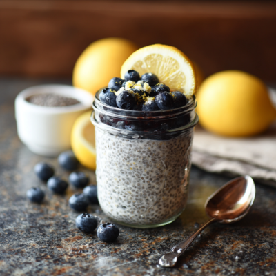 Lemon Blueberry Chia Pudding (Easy, Healthy Breakfast Recipe)
