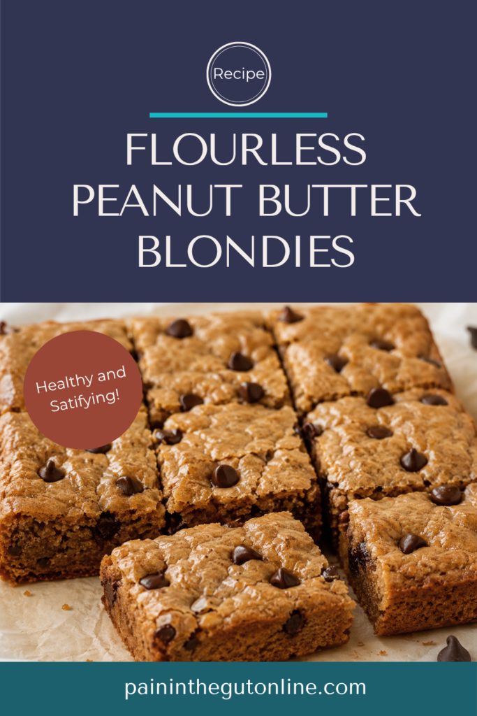 Pinerest image of flourless peanut butter blondies