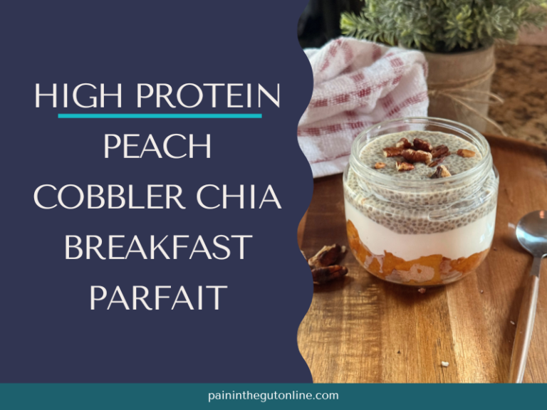High Protein Peach Cobbler Chia Breakfast Parfait